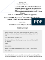 Coak M. Goldsmith v. Parker Evatt Department of South Carolina Probation, Parole & Pardon Services, 905 F.2d 1529, 4th Cir. (1990)