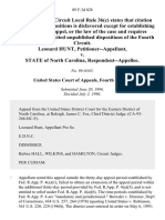 Leonard Hunt v. State of North Carolina, 89 F.3d 828, 4th Cir. (1996)