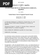 Richard J. Carey v. State Farm Mutual Insurance Company, 367 F.2d 938, 4th Cir. (1966)