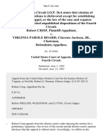 Robert Crisp v. Virginia Parole Board Clarence Jackson, JR., Chairman, 966 F.2d 1441, 4th Cir. (1992)