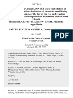 Richard H. Griffith Allene W. Griffith, Plaintiffs-Appelllants v. United States, 962 F.2d 6, 4th Cir. (1992)