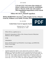 Milton McCray v. Bishop Robinson, Secretary John Joseph Curran, Attorney General William Lewis Smith, Warden, 32 F.3d 562, 4th Cir. (1994)