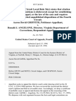 Aaron David Griffith v. Ronald J. Angelone, Director, Virginia Department of Corrections, 85 F.3d 616, 4th Cir. (1996)