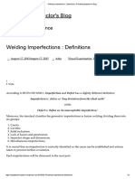 Welding Imperfections Definitions