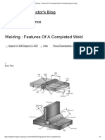 Welding Features of a Completed Weld
