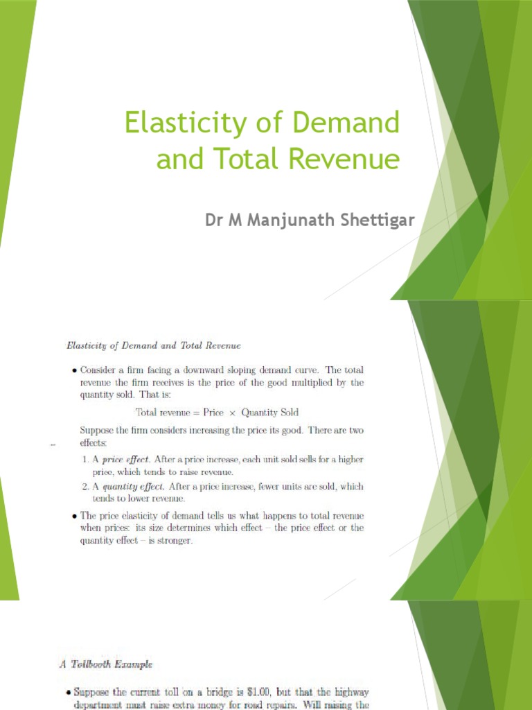 Elasticity of Demand and Total Revenue | PDF | Self-Improvement