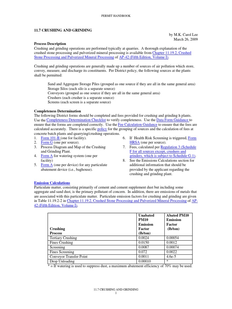 Crushing and Grinding PDF PDF Road Surface Air Pollution