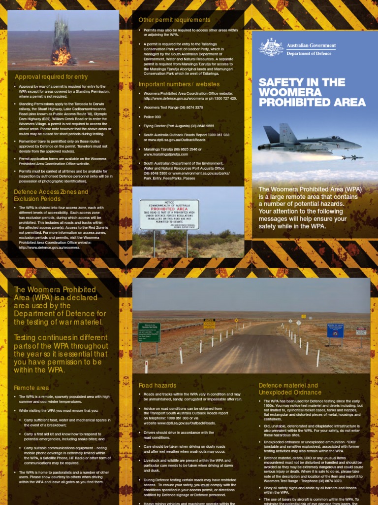 Safety in the Woomera Prohibited Area Road Transport Transport