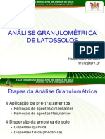 ANÁLISE GRANULOMÉTRICA DE LATOSSOLOS 