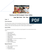 Parenting and Child Development Course Syllabus