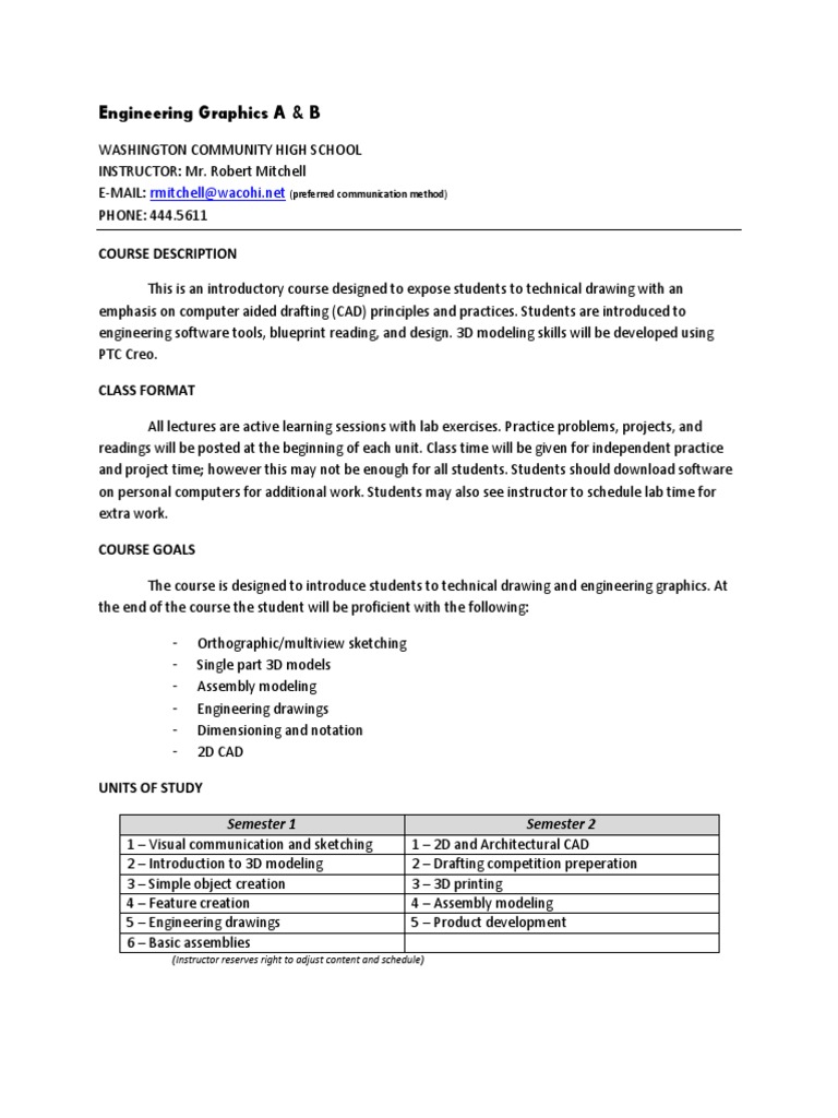 Intro to Engineering Graphics Course | PDF | Technical Drawing ...