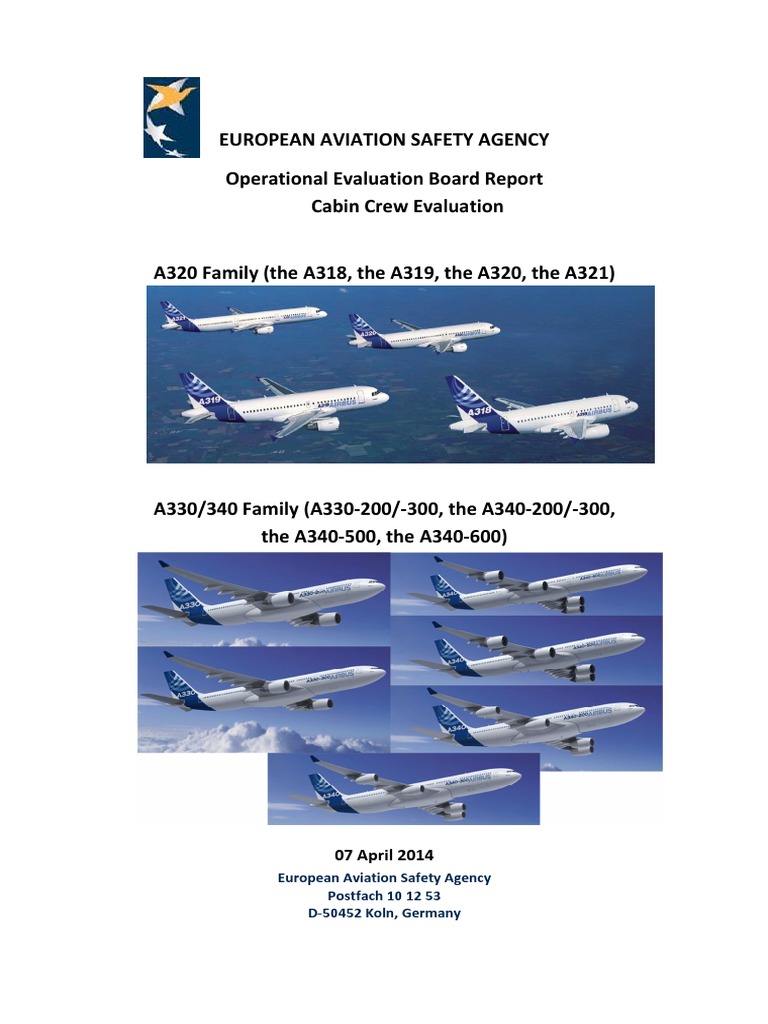 A320 A330 A340 Families Cabin Crew Aviation Safety Aviation