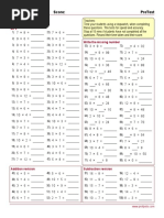 Mult Tables PreTest