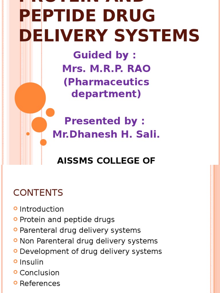 Protein and Peptide Drug Delivery Systems | PDF | Denaturation ...