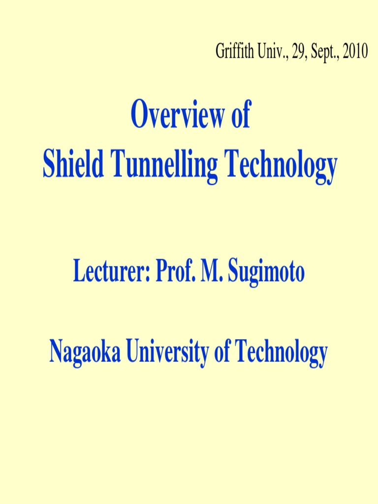 Shield Tunneling Technology Overview | PDF | Tunnel | Building Engineering