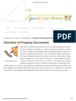 Checklist of Property Documents