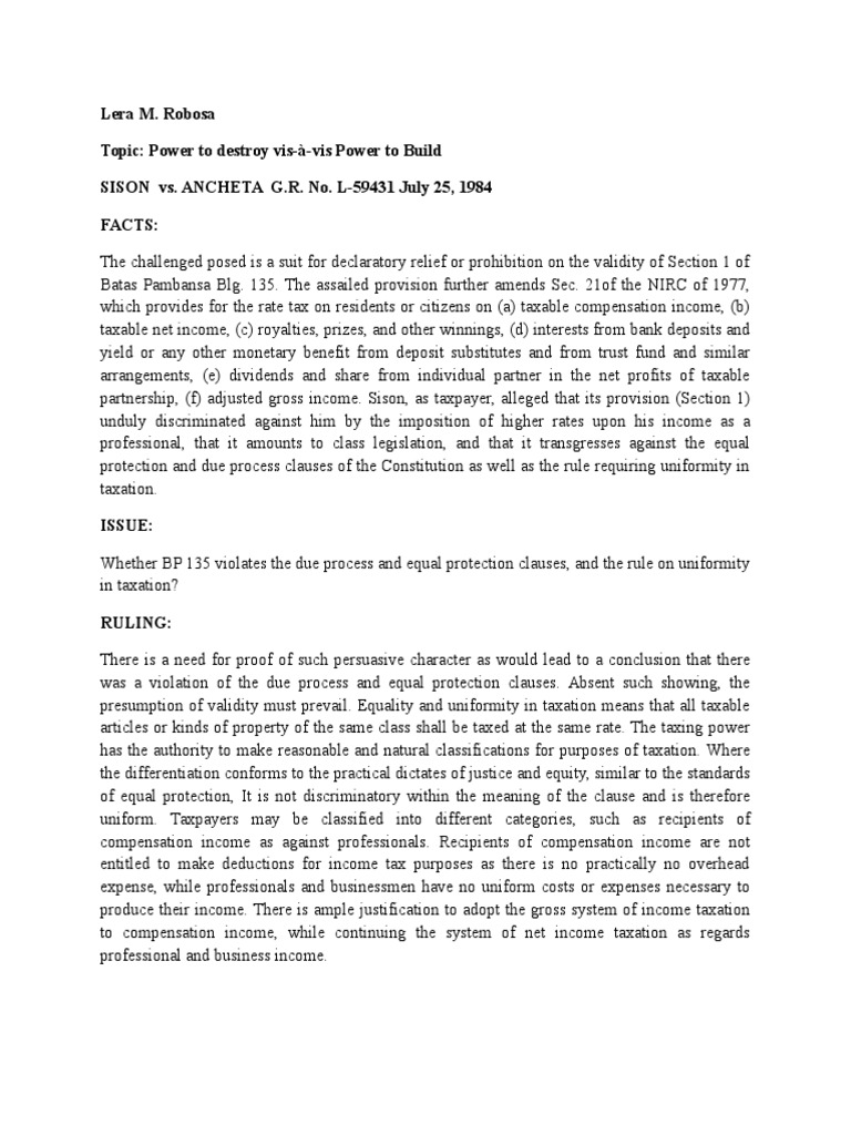 Sison vs ancheta case pdf