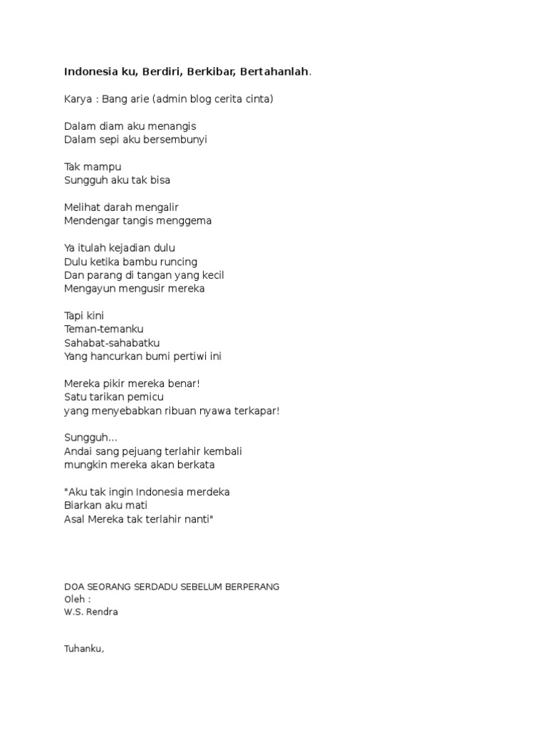 Puisi Campuran Terkenal