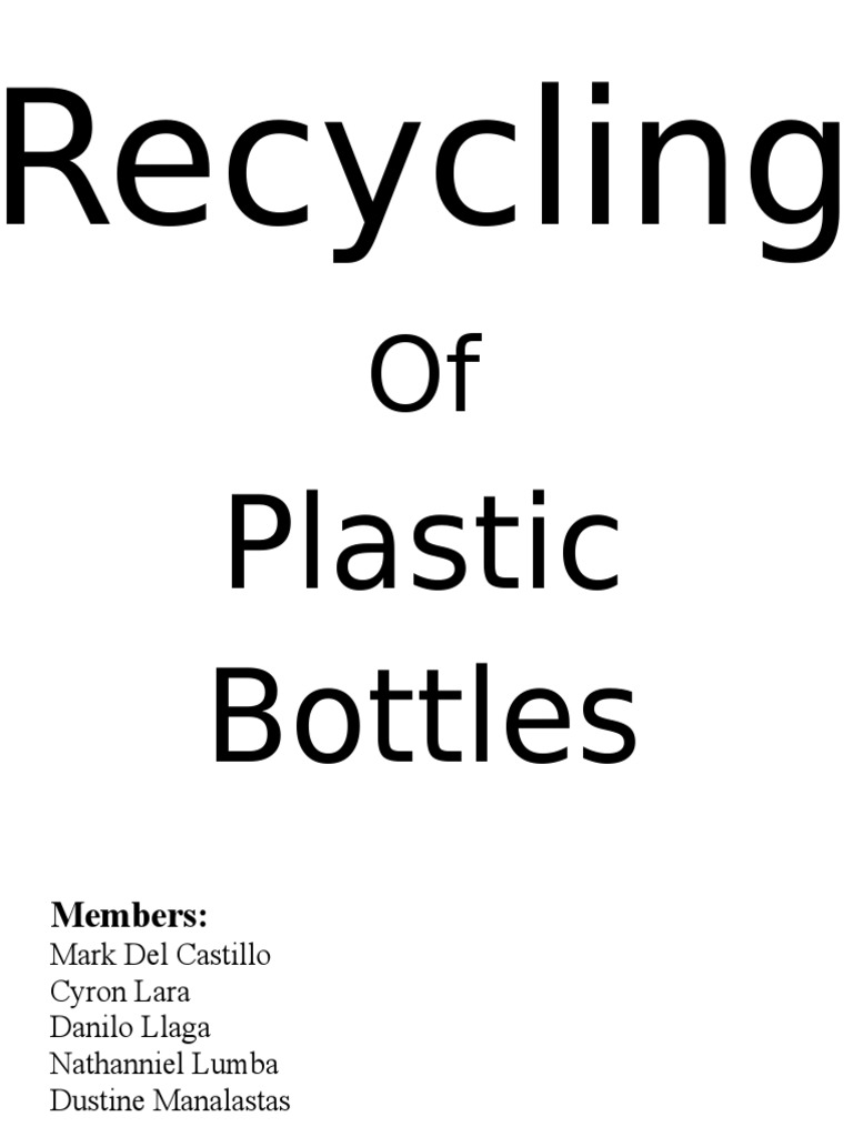 Plastic Bottles Recycling PDF