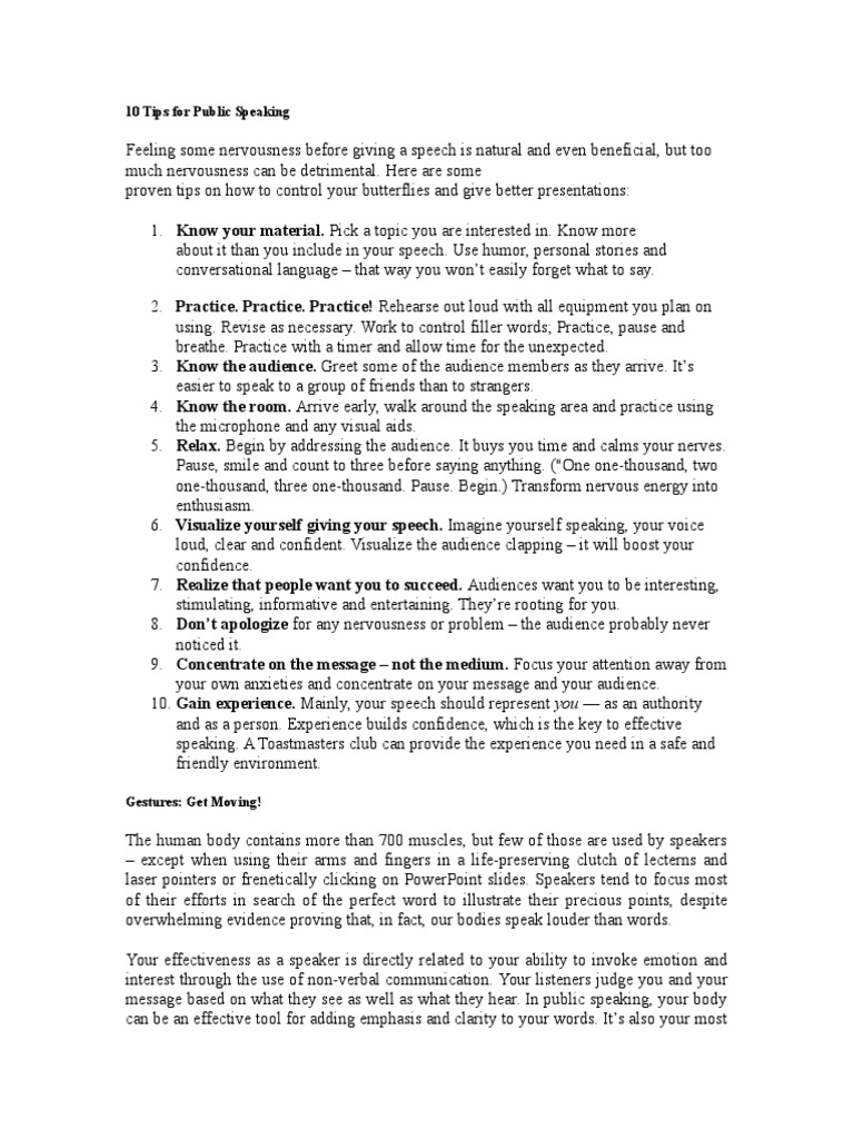 10 Tips for Public Speaking | Public Speaking
