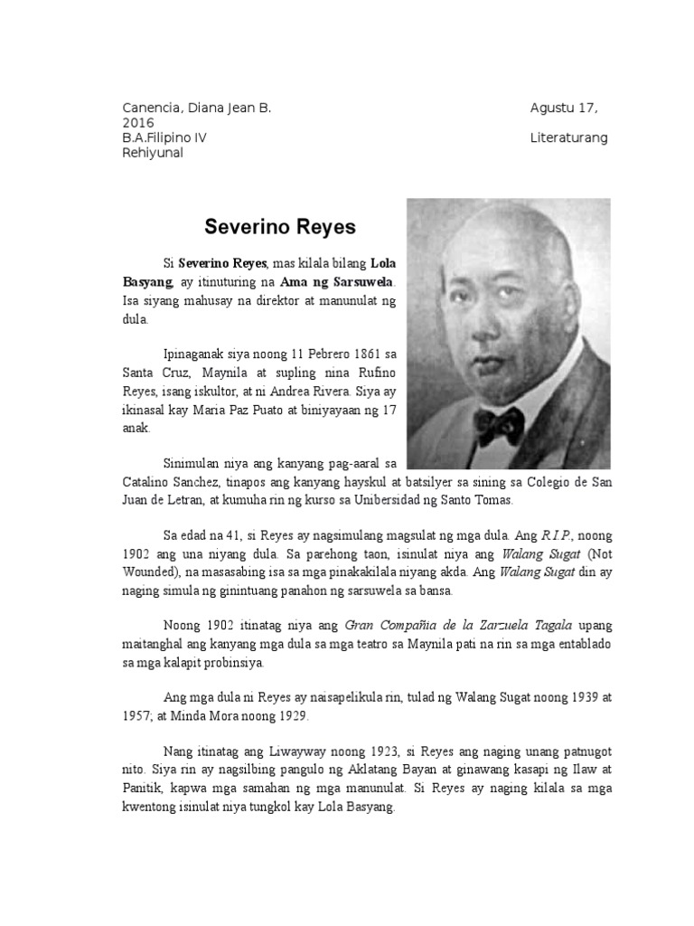 Severino Reyes PDF