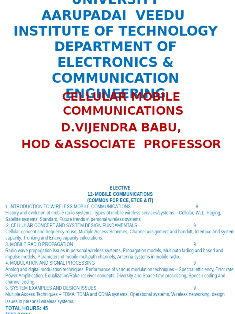 Unit I Introduction To Wireless Mobile Communications Pdf 3 G