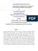 Assessment of Knowledge, Attitude and Practice of Health Information Management Professionals Towards Integrated Disease Surveillance & Response (IDSR) in Abuja, Nigeria.