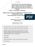 Robert P. Huffman v. Director, Office of Workers' Compensation Programs, United States Department of Labor, 12 F.3d 205, 4th Cir. (1993)