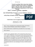 John T. Vinson v. S.R. Witkowski, Warden T. Travis Medlock, Attorney General of The State of South Carolina, 79 F.3d 1142, 4th Cir. (1996)