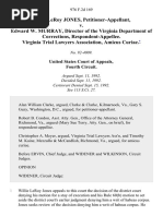 Willie Leroy Jones v. Edward W. Murray, Director of the Virginia Department of Corrections, Virginia Trial Lawyers Association, Amicus Curiae., 976 F.2d 169, 4th Cir. (1992)