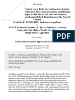 Franklin E. Dennison v. State of South Carolina T. Travis Medlock, Attorney General of The State of South Carolina, 70 F.3d 111, 4th Cir. (1995)