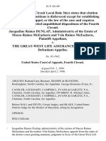 Jacqueline Raines Dunlap, Administratrix of The Estate of MacEo Raines McEachern and Vela Raines McEachern v. The Great-West Life Assurance Company, 81 F.3d 149, 4th Cir. (1996)