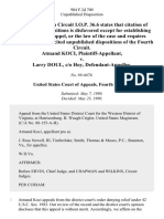 Atmand Koci v. Larry Doul, C/o Hoy, 904 F.2d 700, 4th Cir. (1990)