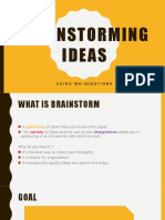 Brainstorming Ideas: Using Wh-Questions