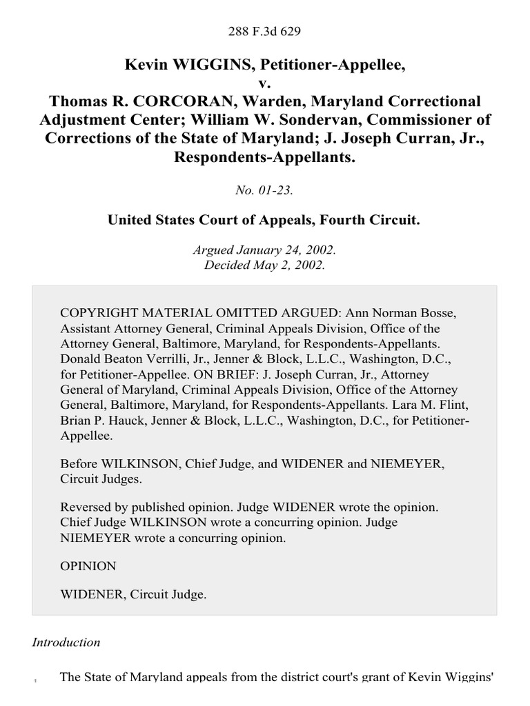 United States Court of Appeals, Fourth Circuit PDF Supreme Court Of The United States