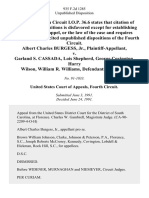 Albert Charles Burgess, Jr. v. Garland S. Cassada, Lois Shepherd, George Covington, Harry Wilson, William R. Williams, 935 F.2d 1285, 4th Cir. (1991)