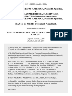 United States v. Photogrammetric Data Services, Incorporated, United States of America v. David G. Webb, 259 F.3d 229, 4th Cir. (2001)