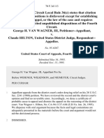 George H. Van Wagner, III v. Claude Hilton, United States District Judge, 70 F.3d 113, 4th Cir. (1995)