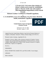 Richard Authur Cashman v. C. O. Barnes Larry W. Huffman Lisa M. Jones David K. Smith, 2 F.3d 1149, 4th Cir. (1993)