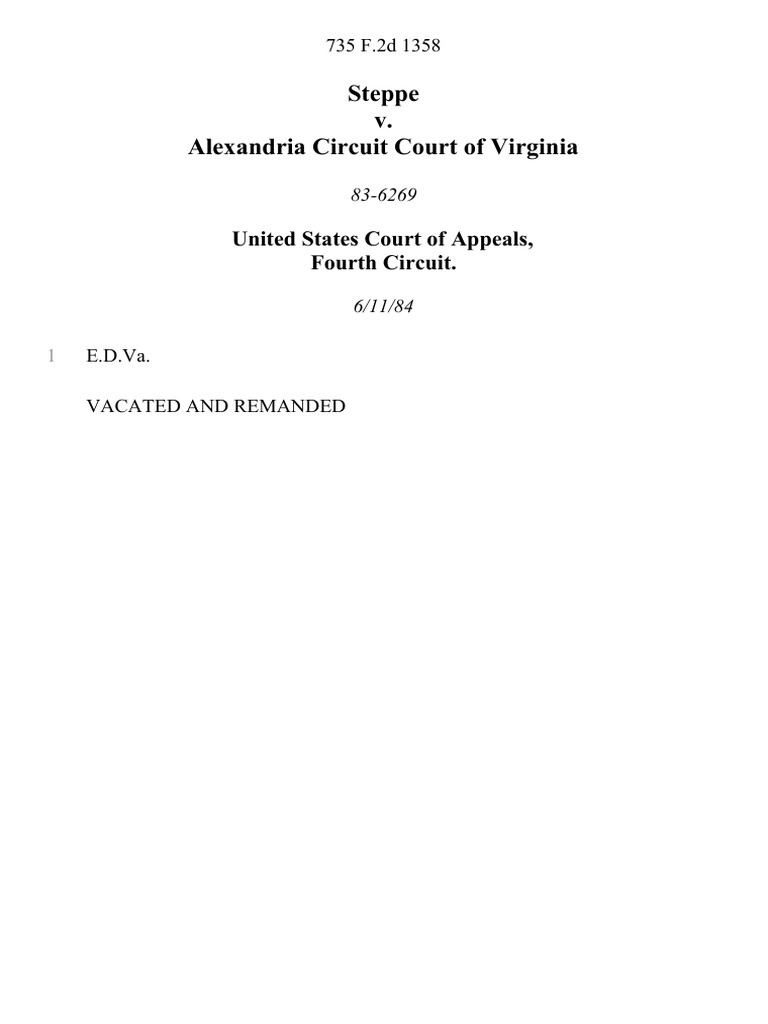 Steppe v. Alexandria Circuit Court of Virginia PDF