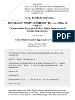 Robert L. Buster v. Donaldson Mining Company Director, Office of Workers' Compensation Programs, United States Department of Labor, 23 F.3d 399, 4th Cir. (1994)