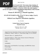 Thomas R. Boyer, Jr. v. State of Maryland Arrie W. Davis, Judge Lisa K. Bankins, Official Court Reporter, 996 F.2d 1210, 4th Cir. (1993)