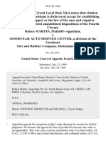 Ruben Martin v. Goodyear Auto Service Center, A Division of The Goodyear Tire and Rubber Company, 92 F.3d 1180, 4th Cir. (1996)