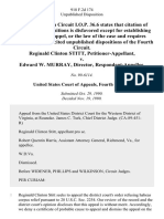 Reginald Clinton Stitt v. Edward W. Murray, Director, 918 F.2d 174, 4th Cir. (1990)