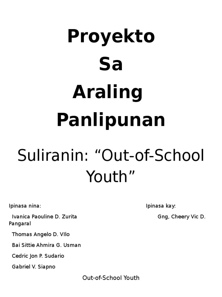 Out of School Youth | PDF