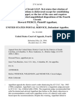 Howard Pierce v. United States Postal Service, 27 F.3d 563, 4th Cir. (1994)