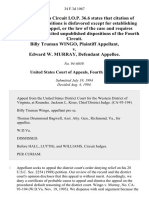 Billy Truman Wingo v. Edward W. Murray, 34 F.3d 1067, 4th Cir. (1994)