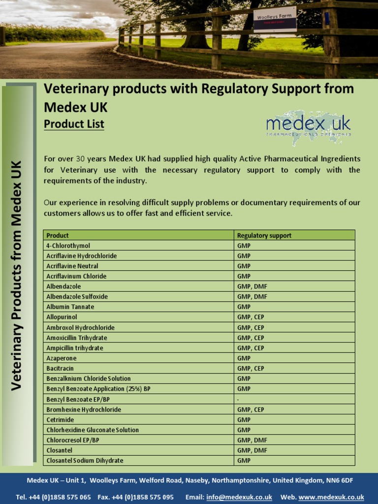 Veterinary Products From Medex UK Chemical Substances Chemical