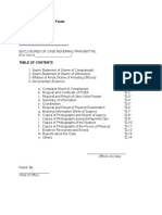 Sample Format of Case Folder