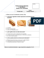 Prueba Ciencias Naturales 3º ALIMENTACION